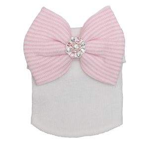 White with Pink Bow Stones