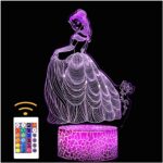 Princess - 3D illusion LED Night Light Changing Colours USB Touch Sensor Lamp