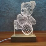 Teddy Bear with Heart- 3D illusion LED Night Light Changing Colours USB Touch Sensor Lamp
