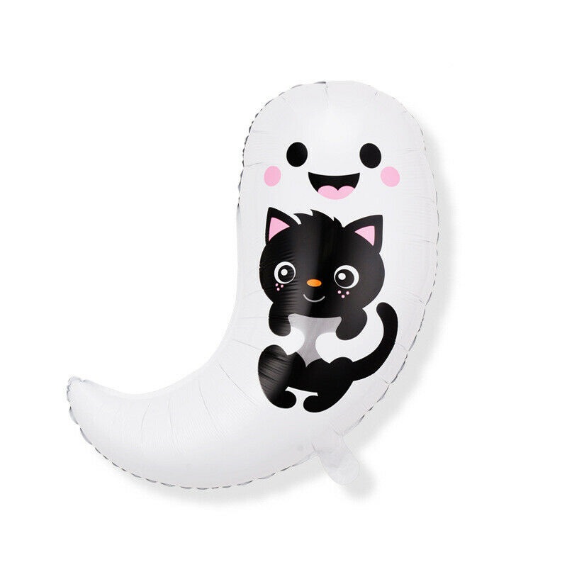 s-l1600 (17) Happy Halloween Ghost Cat Foil Balloons