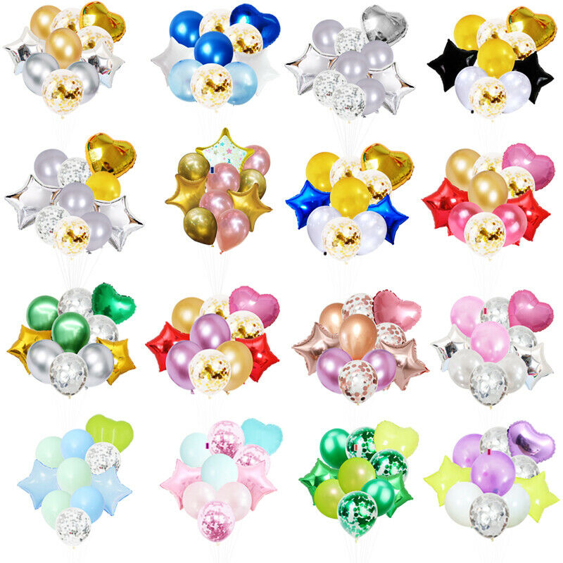Confetti Balloons, Latex Balloons, Star Foil Balloons,