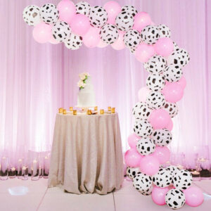 Cow Design Balloon Arch, Pink Balloons, White Balloon, Baby Shower Balloons