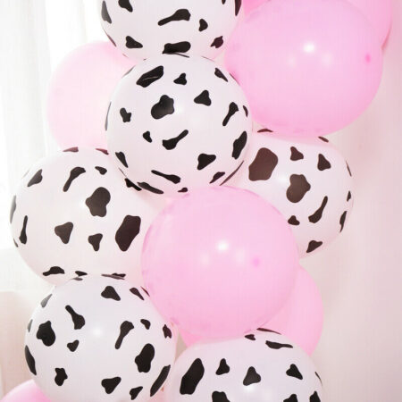 Cow Print and Pink Balloons