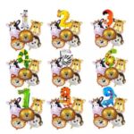 Animal Foil Balloons, Jungle Theme Number Balloons