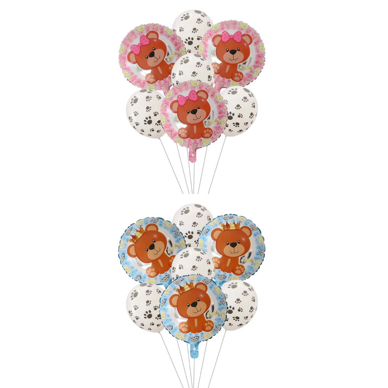 Teddy Bear Balloons, 1st Birthday Balloons, Pink and Blue Balloons