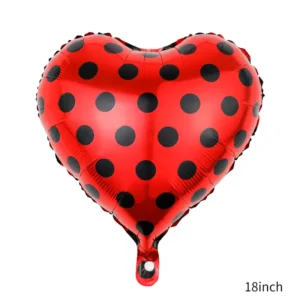 Red Heart Black Polka Dot