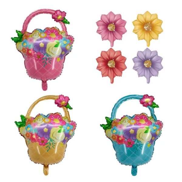 Flower Bucket Foil Balloon